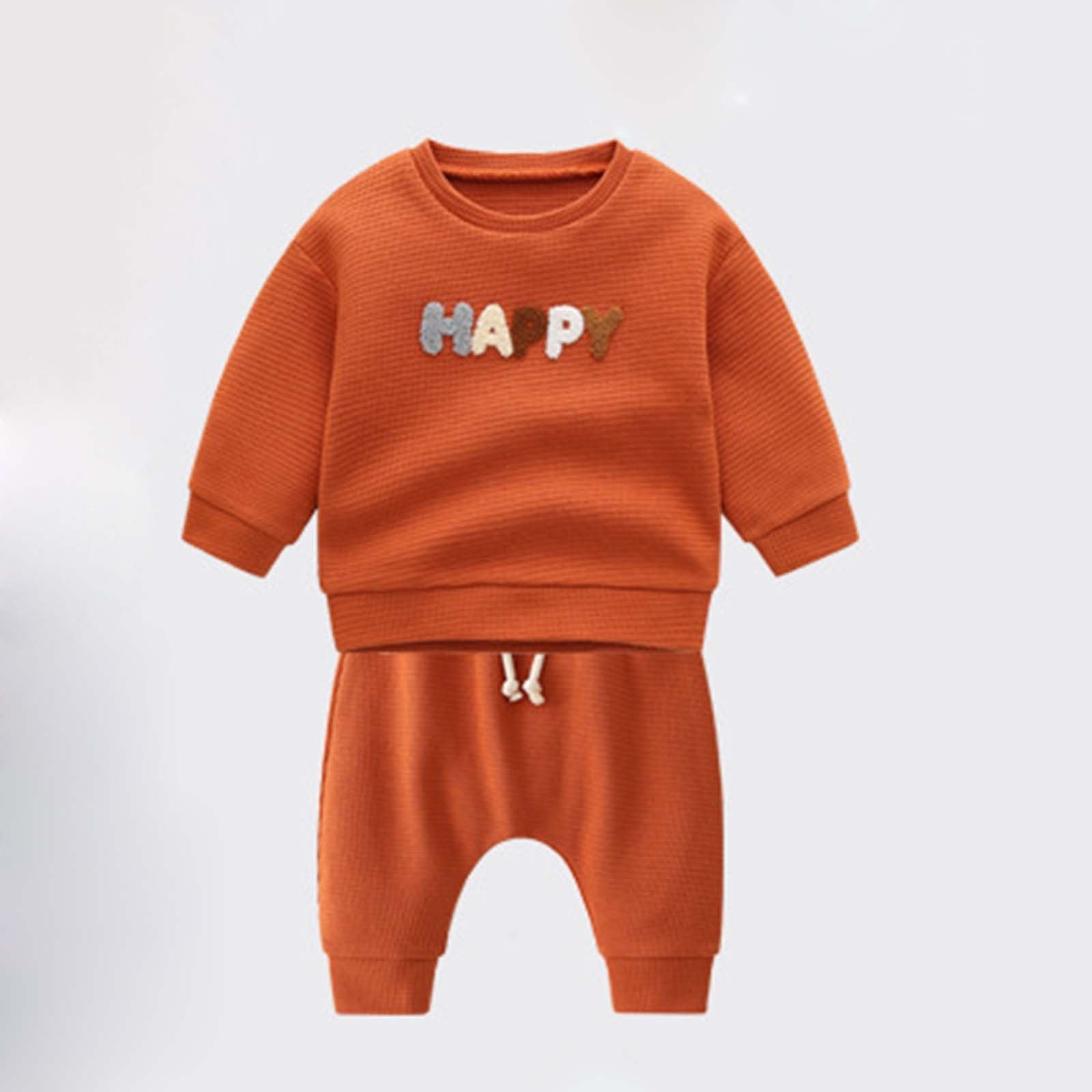 Infant Baby Girls Boys Autumn Winter Knit Letter Winter Track Pants 2pc outfit