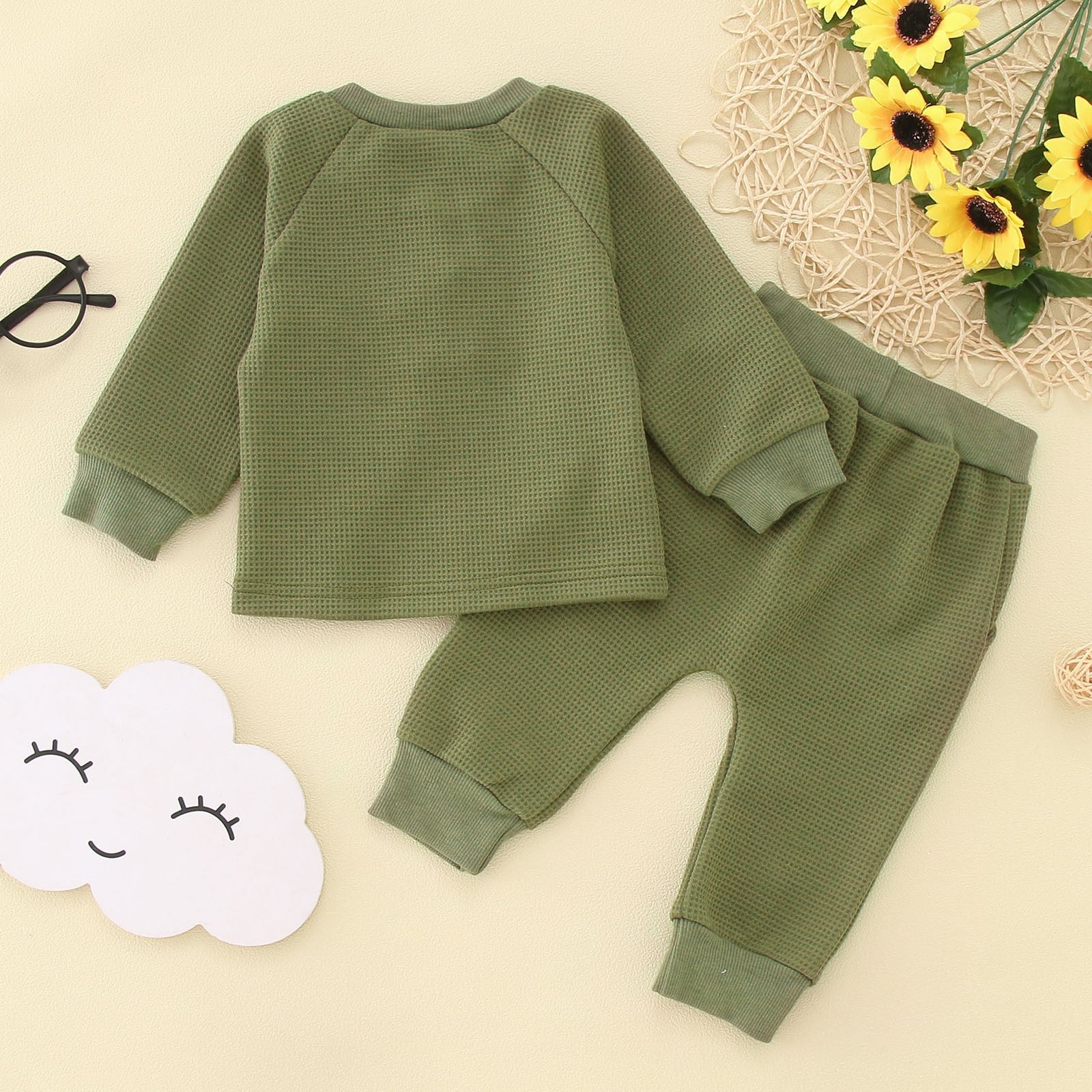 Infant Shirt with Bow Tie Toddler Boys Winter Long Sleeve Solid Colors 2PCS Outfit