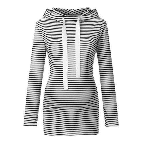 Striped Maternity Hoodie