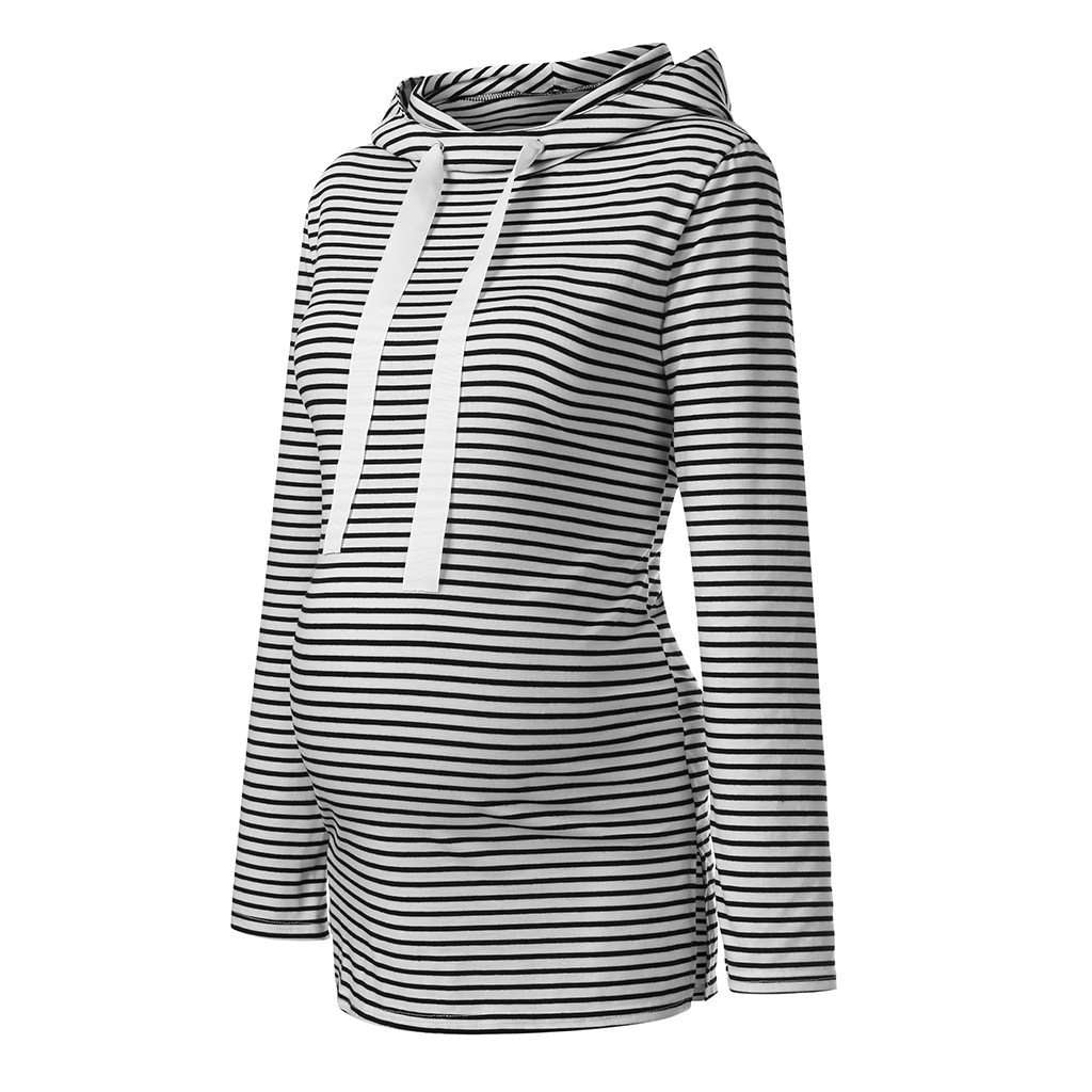 Striped Maternity Hoodie